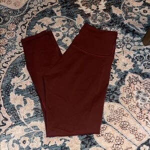 Maroon High-Waisted Leggings